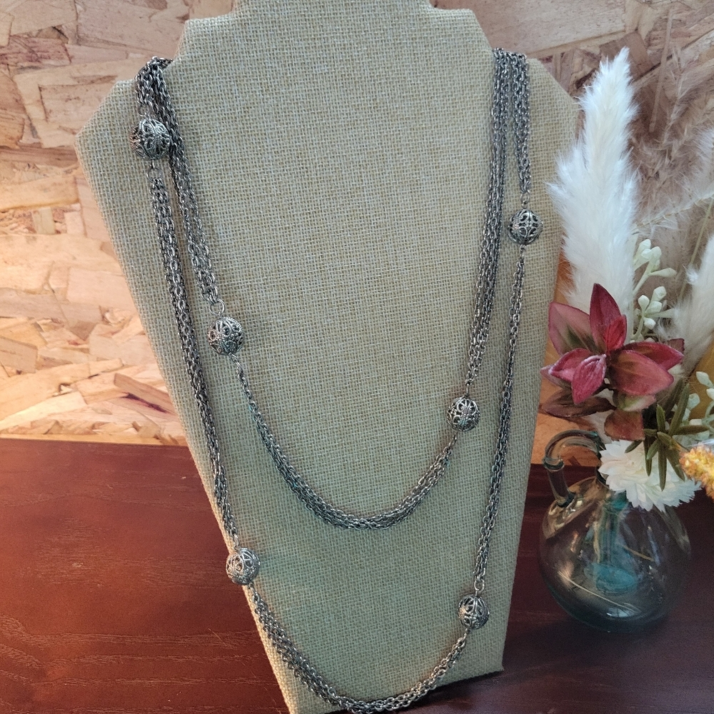 Elegant Silver-Tone Layered Necklace